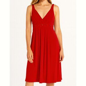 Bisou Bisou Women’s Red Jeweled Empire Waist Cocktail Party Dress Size 8 Holiday
